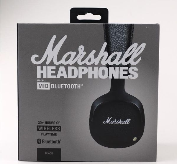 

marshall mid bluetooth headphones with mic deep bass dj hi-fi headset professional marshall headphones wireless headsets dhl free