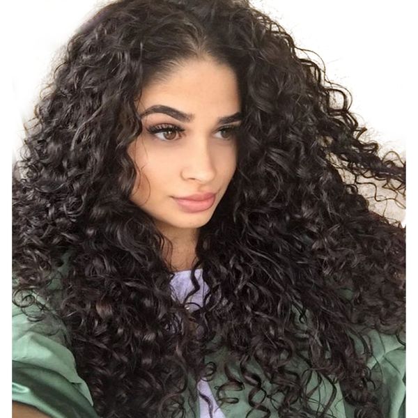 

Lin man brazilian remy hair 360 lace frontal human wig natural color curly wig pre plucked natural hairline gluele wig