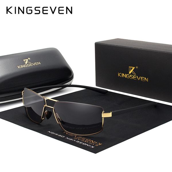 

kingseven brand design polarized sunglasses men driving square frame sun glasses male classic goggles eyewear gafas, White;black