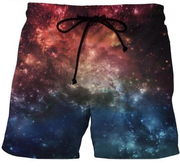

space cat digital print man mesh short pants new fashion trend star cat beach casual shorts harajuku streetwear mens shorts, White;black