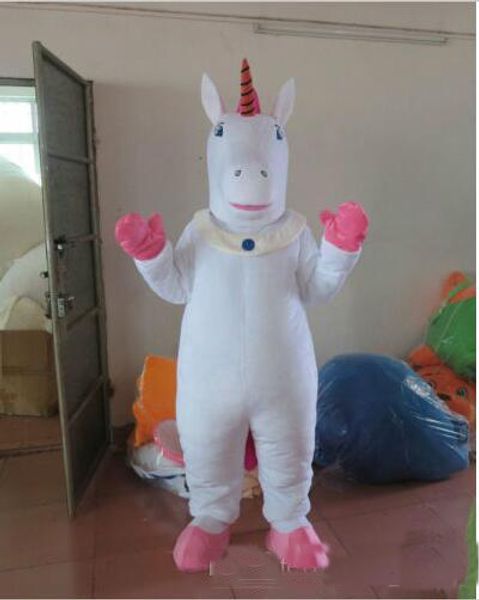 2018 Indirim fabrika satış Yetişkin Sevimli MARKA Karikatür Yeni Profesyonel Unicorn Maskot Kostüm Fantezi Elbise