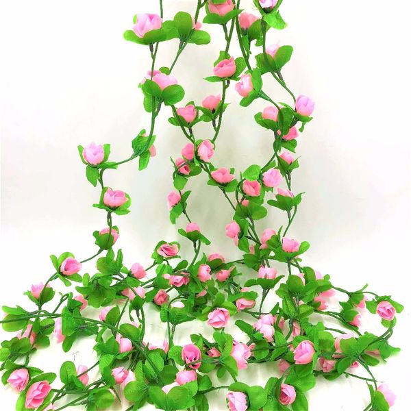 

new design 5pcs wedding decoration diy 2m artificial rose garland silk vine flower plant garlands ivy home garden floral decoration