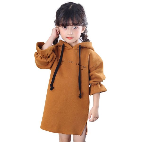 

aile rabbit autumn and winter new baby girl fashion solid long sweatshirt dress girls causal clothing, Black