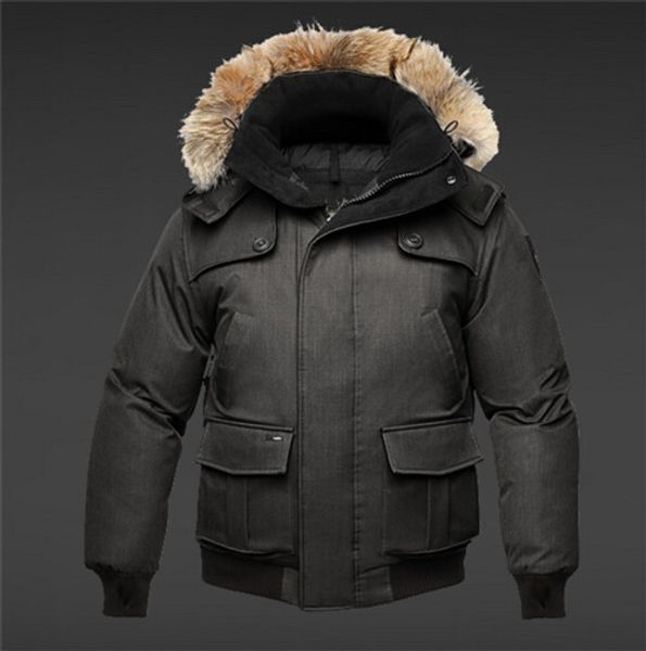 

new 2018 copy men's cartl bomber heather moss winter jacket arctic coat down parka hoodie with fur sale sweden, Black