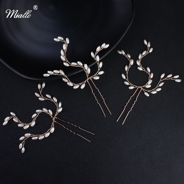 2019 Miallo Women Rice Grain Shape Hair Sticks Wedding Hairpins