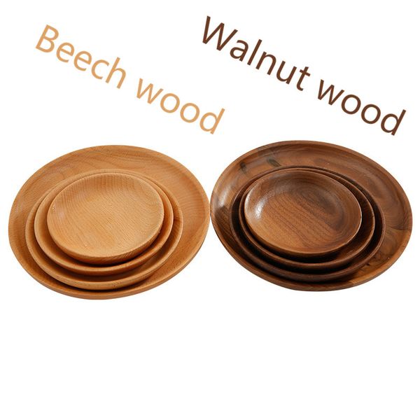 

plates black walnut wooden tableware beech wood plate handmade log dish for daily use gifts
