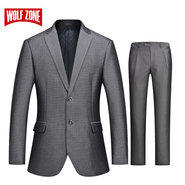 

wolf zone 2018 brand formal suit men business casual slim fit suits with pants luxury blazer mens wedding suit mens party jacket, White;black