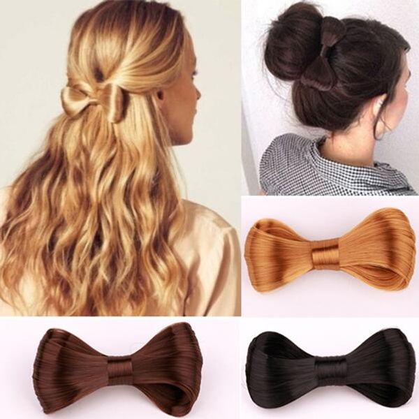 Drop Shipping Fake Hair Big Bow Hair Barrette Clip Black Brown