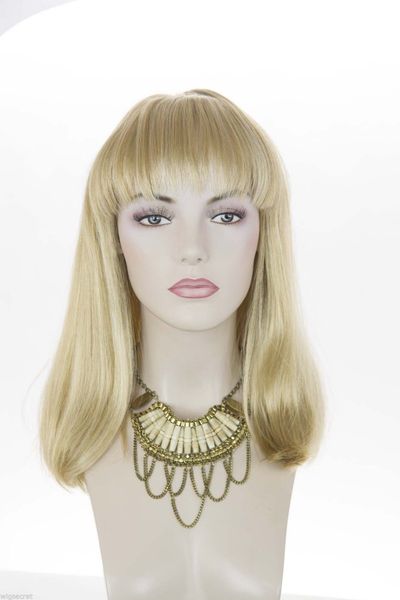 

golden high light pale blonde blonde long medium straight hair wigs, Black;brown