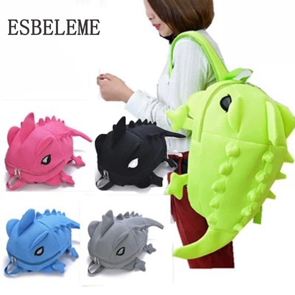 

2018 women cartoon monster backpack men polyester cotton large capacity dinosaur big girls boys 3d animal bag yi014