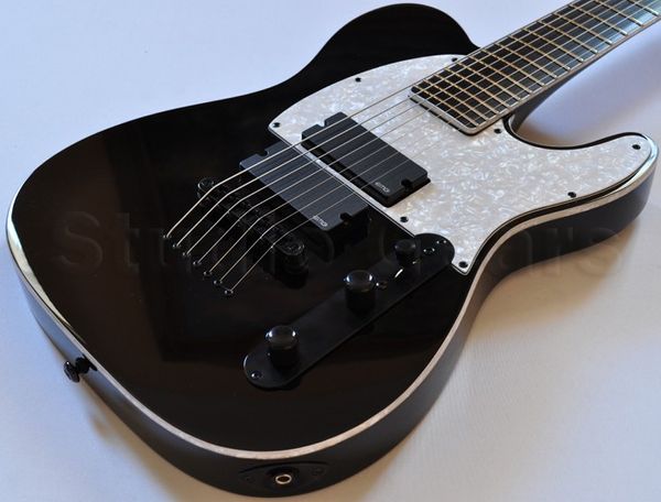 Ltd SCT-607B Stephen Carpenter signierte 7 Saiten Schwarze TL E-Gitarrenschnur durch Body Bridge, Kopieren Sie passiv