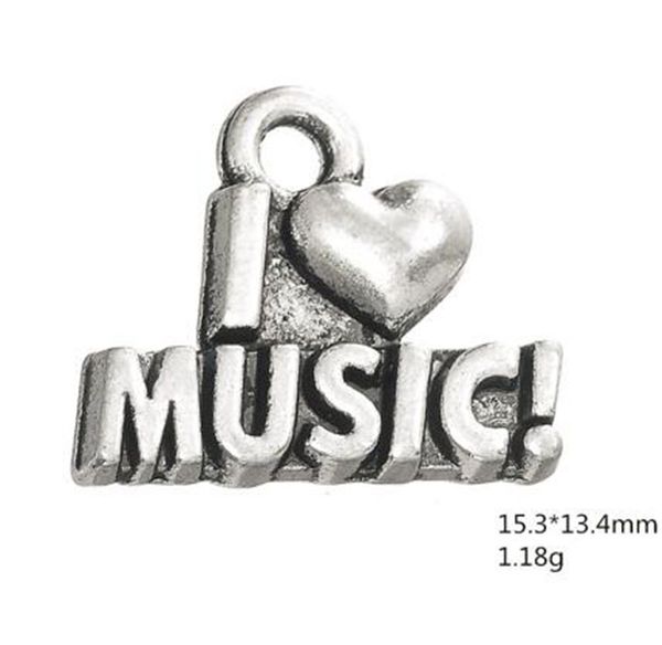 

diy word charm i love music charm accessories charm other customized jewelry, Bronze;silver