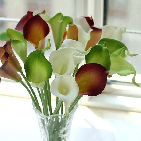 

new design 12pcs real touch decorative artificial flower calla lily artificial flowers for wedding decoration event party supplies