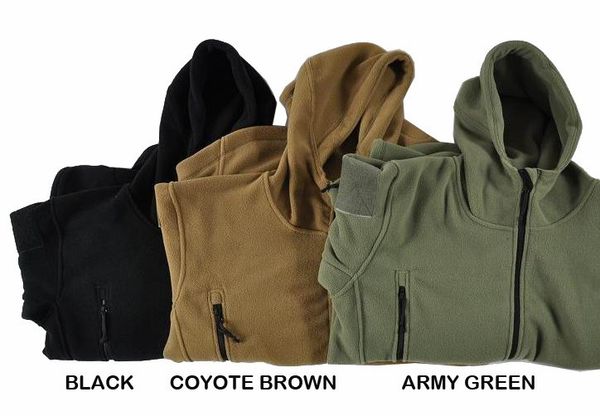 

active hooded tactical outdoor soft shell fleece jacket men army polartec sportswear thermal hunt hiking sport hoodie jackets, Black