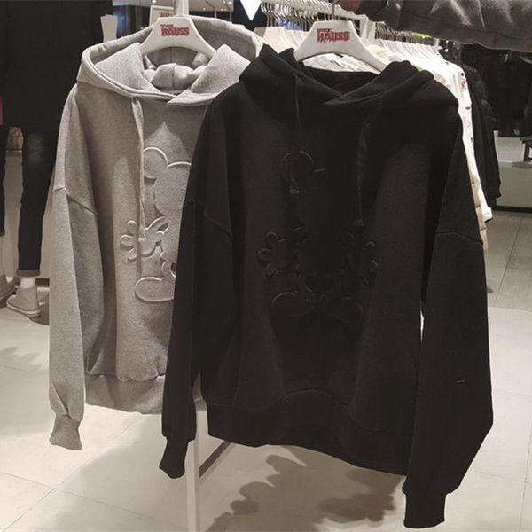 

Осень 3D Микки твердые женщины толстовки 2018 новый длинный рукав случайные свободн