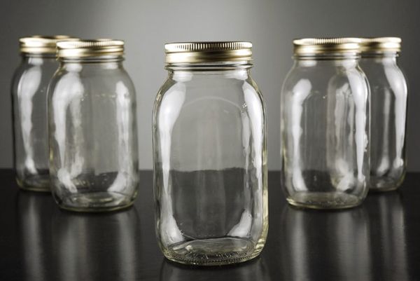 

pack of 6 glass mason jars with metal lids, clear,10oz 16oz and 28ozcapacity