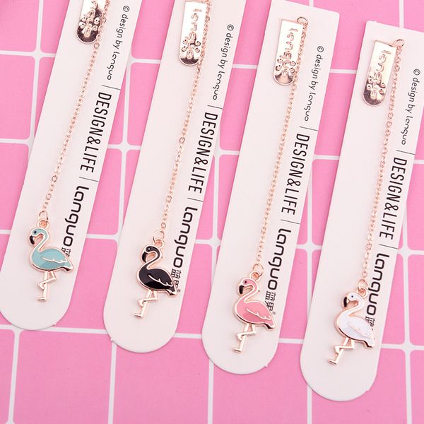 

coloffice creative 1pc cartoon flamingo pendant bookmark stationery school office suppies escolar papelaria gifts