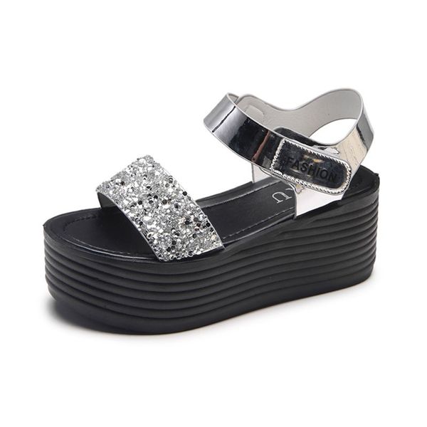 

gladiator sandals women 2018 summer fashion women sandals heels wedges platform peep toe flat ladies sandals thick soled students sanalias, Black