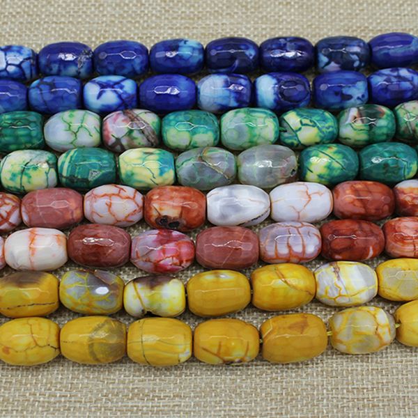 

13*18mm faceted fire agates bucket beads over shape stone beads for jewelry making bracelet earrings necklace