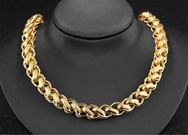 

8mm 12mm gold color fashion simple men's 18k gold plated copper link chain dargon necklace jewelry gift for men boys 659, Silver