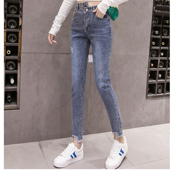 

s-xl 3colors 2018 autumn korean style women skinny denim pants high waist jeans for women pencil pants (z8319, Blue