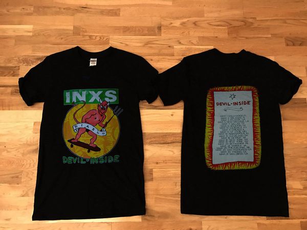 

Старинные INXS Дьявол внутри нас тур 1988 мужская унисекс редкие футболки перепечатк