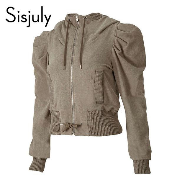 

sisjuly jacket coat women autumn slim hooded coat brown solid female causal outerwear fall streetwear daily work jacket coats, Black;brown