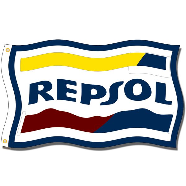 

good flag]repsol flags 3x5ft 150x90cm 100% polyester,canvas head with metal grommet,used indoors or outdoors