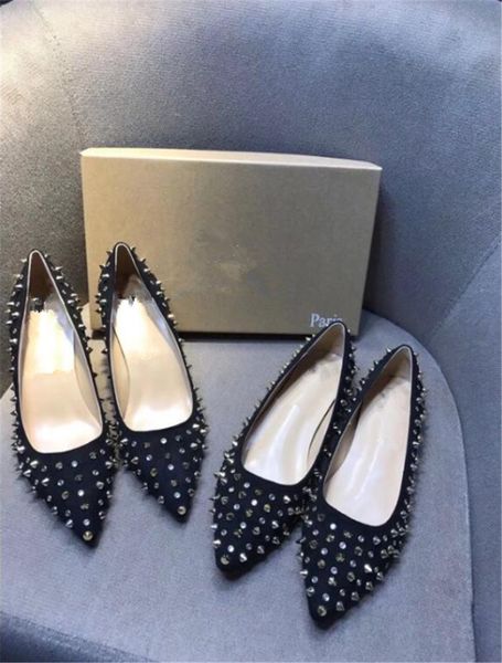 

Женщины черный овчины ню лакированная кожа Poined Toe женщин насосы, мода lRed нижней ту