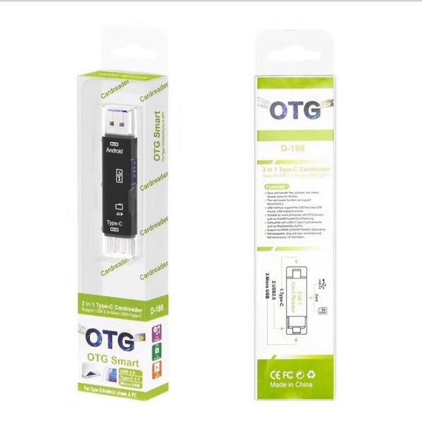 

Многофункциональный Тип C OTG Card Reader USB 2.0 устройство чтения карт памяти адаптер с USB