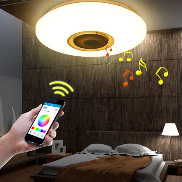 2019 Music Led Ceiling Light With Bluetooth Control Color Changing Lighting Flush Mount Smart Led Lamp For Bedroom Ceiling Light Fixtures From Ok360