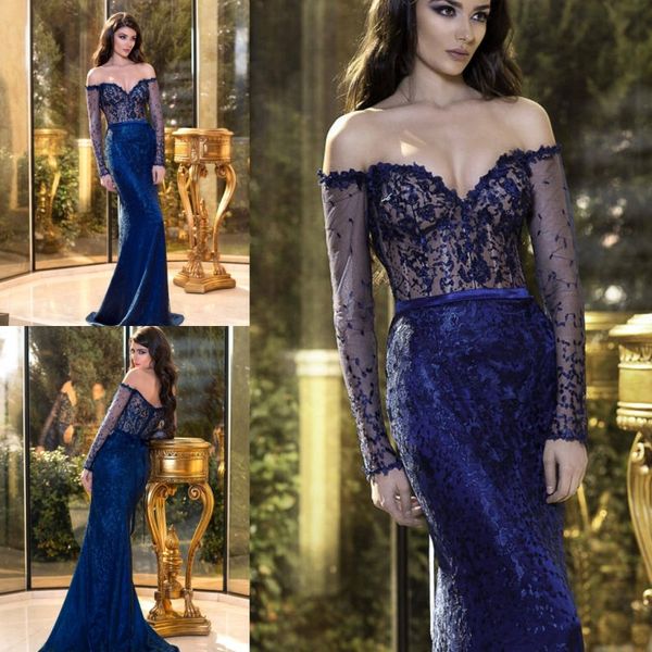 

mermaid bateau dresses with beaded sash bow evening dress lace applique illusion long sleeve sheer neck sweep train evening gowns, Black;red