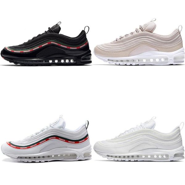 

97 low triple white black pink men running shoes og metallic gold silver bullet mens womens trainers sports shoes sneakers, White;red