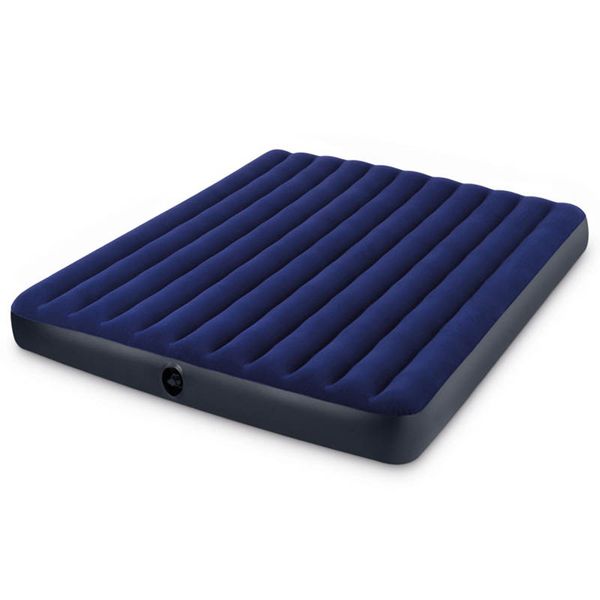 

intex 68755 152*203*22cm 2-3 person use flocking ultralarge air mattress folding bed beach inflatable mat with electric pump