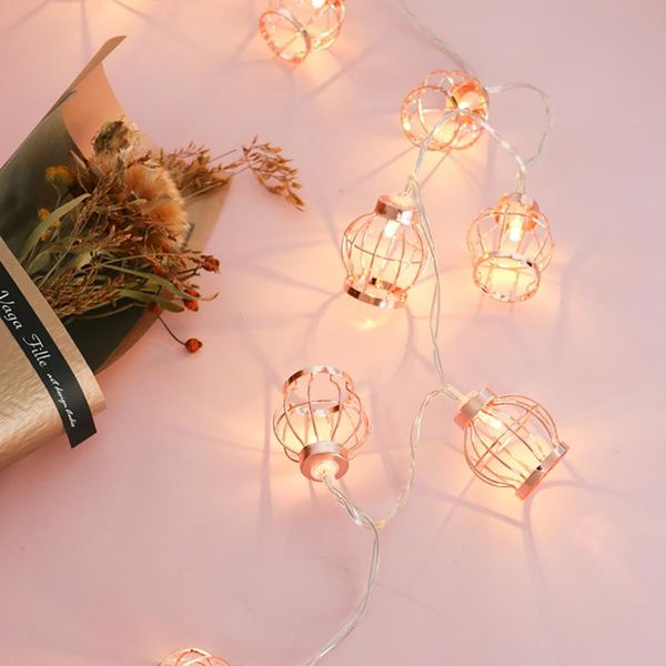 2019 Rose Gold Led Light String Outdoor Holiday Lights Balcony Rose Gold Led Light String Outdoor Holiday Lights Balcony Chandelier Bedroom Wedding Party Decoration Birdcage Night