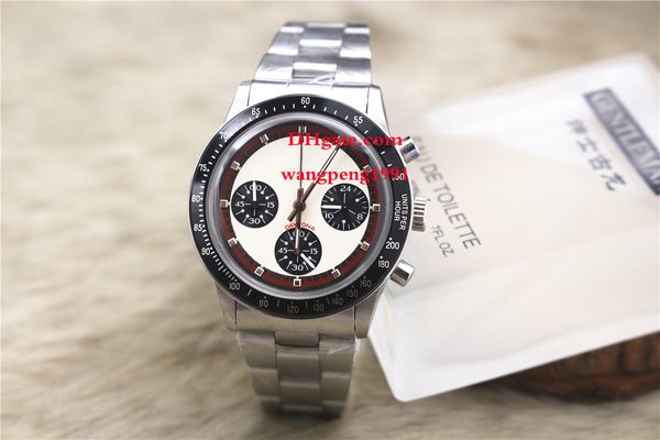 5 Style Retro hochwertige Uhr 38MM schwarzes Zifferblatt VK Quarz Asia 2813 Uhrwerk Datum Edelstahlarmband Chronograph Herrenuhren