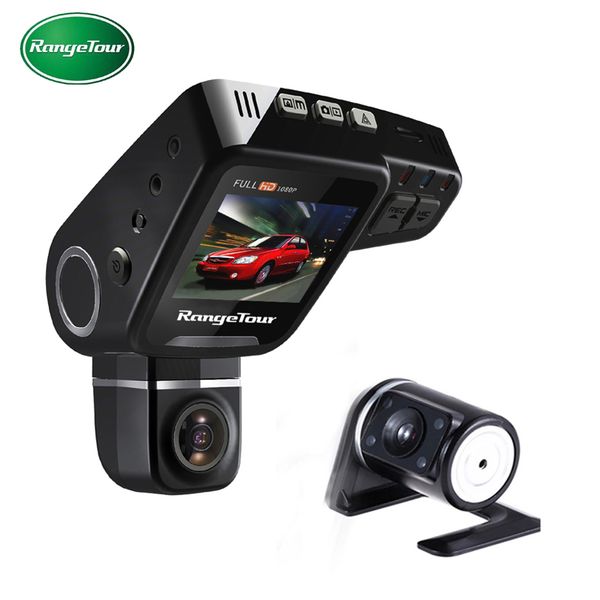 

rangetour dual lens car dvr dashboard camera c10s plus full hd 1080p dash cam night vision 2" lcd video recroder camcorder