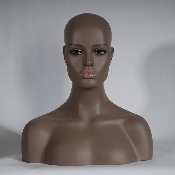 

mannequin head bust makeup female for lace wigs display, White