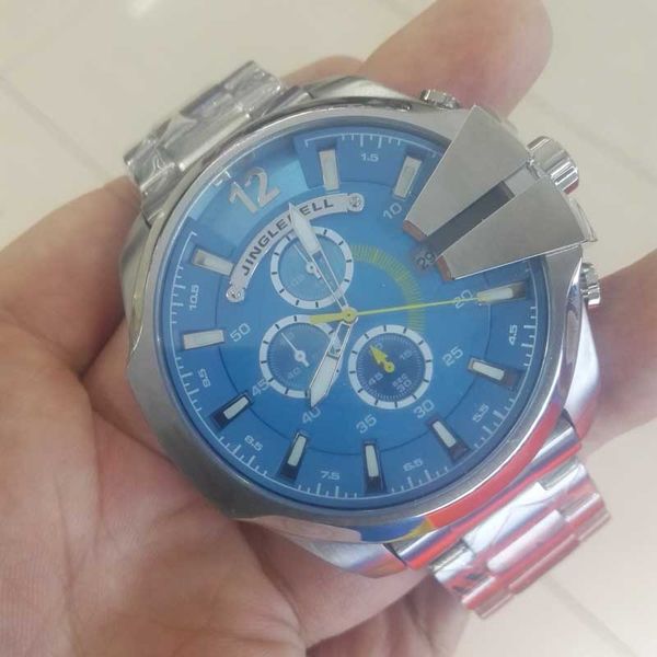 

new arrival sport watch men quartz wristwatch leather stainless steel band male clock wrist relogio masculino nice gift for men, Slivery;brown