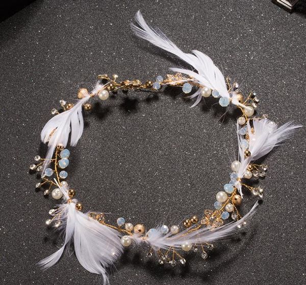 

feather headdress with wedding wedding dress accessories jewelry hair elf, Silver