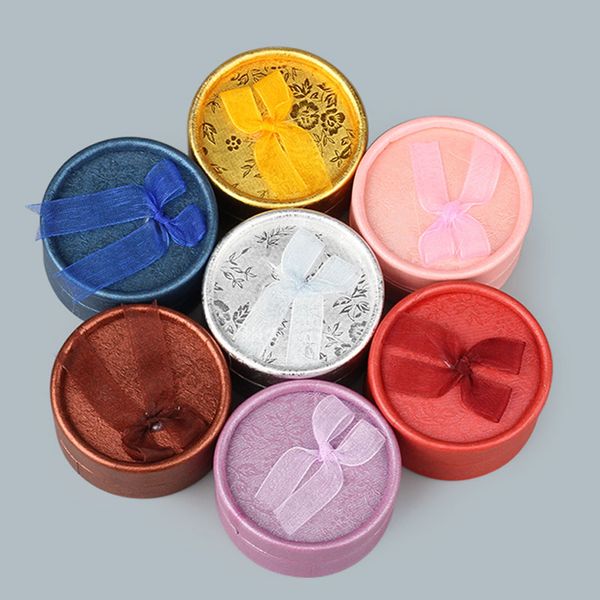 

wholesale new round jewelry display box blocked ring organizer boxes ear stud package storage gift box, Black;white