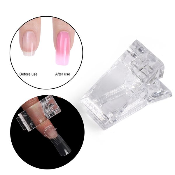 

poly gel quick building nail mold dual forms tips clip finger extension nail art uv builder gel tool mold tip+tip clip, Red;gold