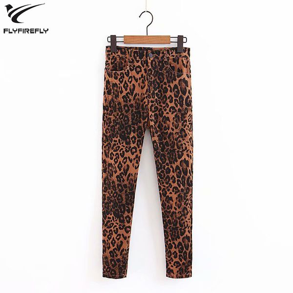 

autumn leopard print skinny jeans woman high waist jeans pants fashion punk rock boyfriend for women streetwear 2018, Blue