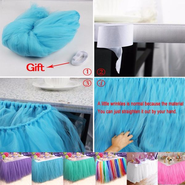 

eco-friendly 6 цвета свадьбы тюль тута таблица юбка день рождения baby shower свадебного стол украшение diy товары для рукоделия