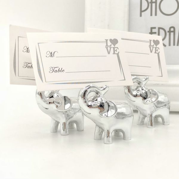 

silver baby elephant place card holder table number p storage clip for wedding party table decorations supplies favors gifts