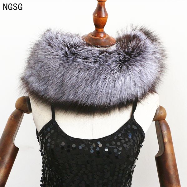 

genuine natural gold fur ring scarf women winter real fur scarves