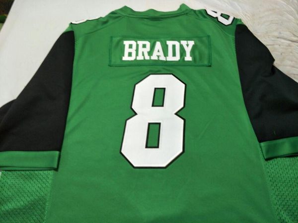 

men marshall thundering herd tyre brady #8 real full embroidery college jersey size s-4xl or custom any name or number jersey, Black;red