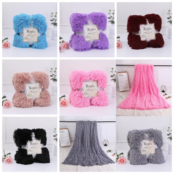 

11 color plu h blanket fluffy pv uper oft blanket bedding upplie haggy fuzzy fur faux warm herpa home throw blanket cca10680 12pc