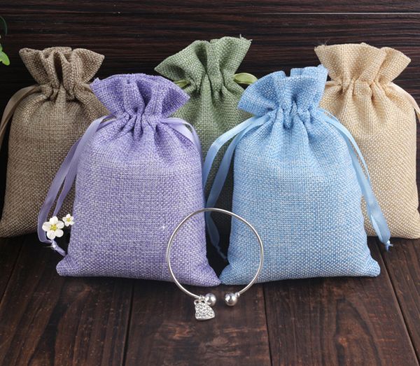 

20*30 30pcs mixed jute drawstring sacks gift bags with jewelry/accessories/cosmetic/wedding/christmas linen pouch packaging bag