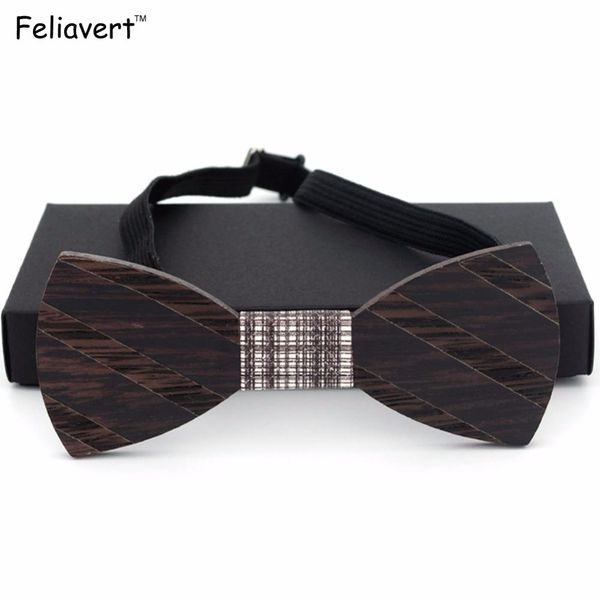 

2017 fashion wooden bow tie 6cm width bow ties mens suit terno butterfly bowknot solid tie wood for women with black box, Black;blue